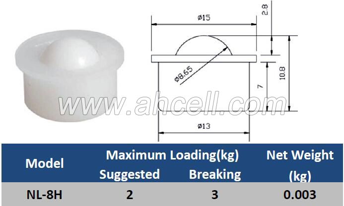 NL-8H Nylon ABS Plastic Ball Roller